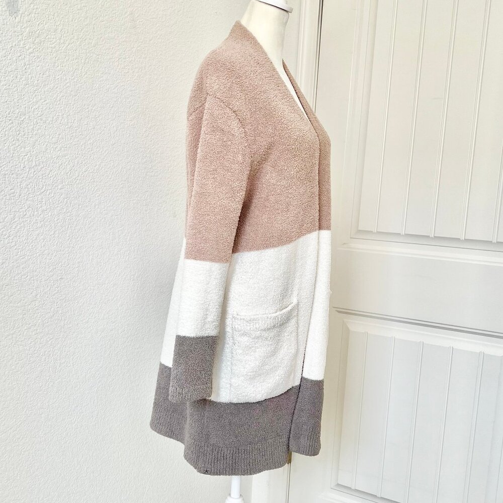 Barefoot Dreams CozyChic Long Weekend Mid-Length Colorblock Pocket Cardigan Sz M - Picture 10 of 13